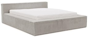 Sivá čalúnená dvojlôžková posteľ s úložným priestorom s roštom 140x200 cm Cloe – Ropez