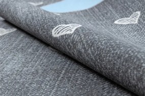 Koberec HEARTS Jeans - sivý