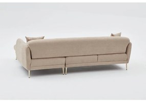 Béžová rohová pohovka (pravý roh/s leňoškou) Simena – Balcab Home