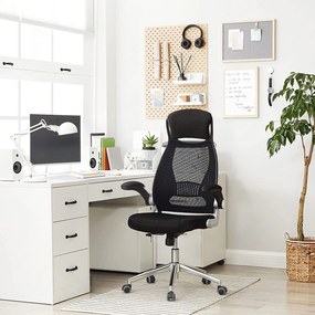 Kancelárska stolička s podrúčkami, ergonomické kreslo, čierne