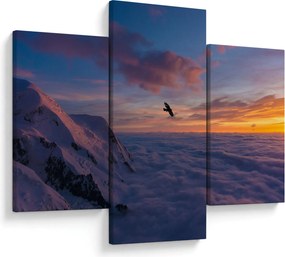 Obraz pri západe slnka, Mt. blanc (90x60 cm)