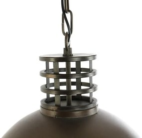 Intustriálne kovové svietidlo - závesná lampa, ocelovo šedá,  38x38x40 cm