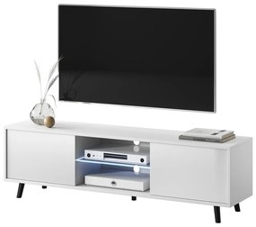 TV skrinka/stolík Leiros (s osvetlením) (biela). Vlastná spoľahlivá doprava až k Vám domov. 1098628