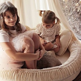 Hniezdo pre deti Boho so strapcami vanilka