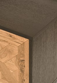 TV stolík Indus 133 cm z masívu dub prírodný/grafit