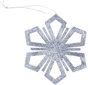 DECOLED Snehová vločka II, priemer 15 cm, strieborná