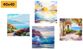 Set obrazov more a pláž - 4x 40x40