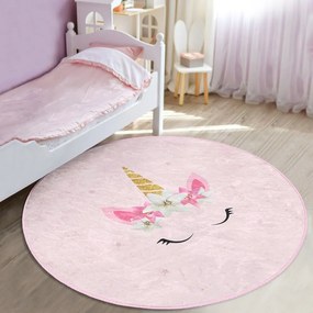 Ružový detský koberec ø 120 cm Comfort – Mila Home