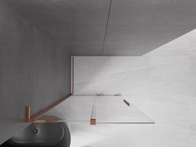Mexen Velar L, posuvná sprchová zástena Walk-in 110 x 200 cm, 8mm číre sklo, ružové zlato, 871-110-003-03-60