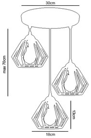 Luster na lanku CEED 3xE27/60W/230V biela