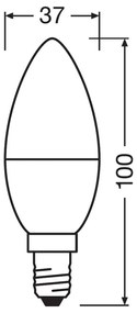 5PAK LED žiarovka E14 B35 5,7W = 40W 470lm 2700K teplá pätica OSRAM