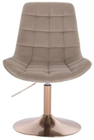 LuxuryForm DESIGN Stolička PARIS VELUR na zlatom tanieri - latte