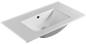 Mereo Mailo, kúpeľňová skrinka s keramickým umývadlom 81 cm, biela, chróm madlo, MER-CN516