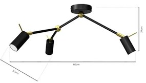 Bodové svietidlo IRIS 3xGU10/MR11/40W/230V čierna/zlatá
