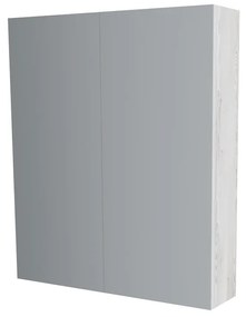 Mereo, Mereo Kúpeľňová zrkadlová skrinka 60 cm, galerka, 2 x dvierka, Multidecor, White Loft Pine, MER-CN798G62WLP1