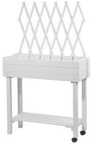 dobar Vyvýšený záhon s mriežkou, 79 x 28,5 x 130 cm (biela)  (100371497)