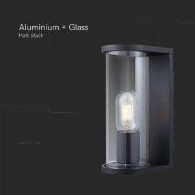 Vonkajšie nástenné svietidlo 1xE27/60W/230V IP44 čierne/dymové sklo