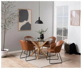 Jedálenský stôl so sklenenou doskou Actona Heaven, ⌀ 119 cm