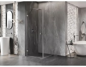 Mexen Lunar-B Duo výklopný sprchový kút 100 x 100 cm, číre sklo, brúsená oceľ, 832-100L-100P-97-00