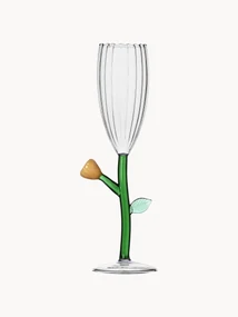 Ručne vyrobený pohár na sekt Botanica
