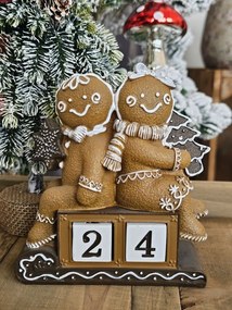 Vianočný adventný kalendár s perníčkami Gingerbread - 11*4*13 cm