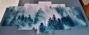 5-dielny obraz hory v hmle - 200x100