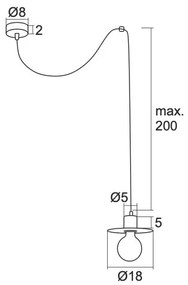 Argon 3835 - Luster na lanku CORSO 1xE27/15W/230V čierna