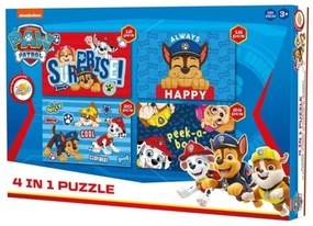 Detské puzzle 4v1 LABKOVÁ PATROLA šťastné šteňatá, 19x29 cm