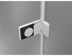 Mexen Lunar-F, 1-krídlový sprchový kút so skladacími dverami, pravý, 90 x 80 cm, 8mm číre sklo, biely profil, 836-090-080-20-00-P