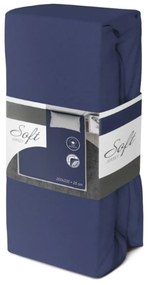 Bavlněné Jersey prostěradlo SOFT 220x200 cm + 25 cm modré