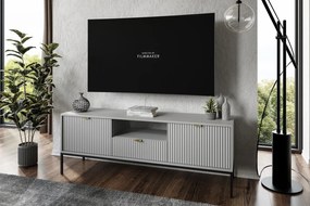 TV STOLÍK VIGGO ŠEDÝ + ČIERNY PODSTAVEC 154 cm