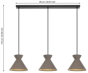 Eglo 900348 - Luster na lanku NASTASIA 3xE27/40W/230V