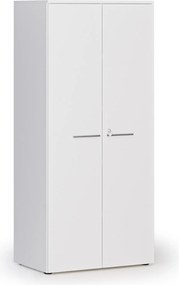 Kancelárska policová skriňa PRIMO WHITE s dverami, 800 x 500 x 1781 mm, biela