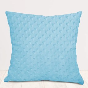 Biante Detská obliečka na vankúš Minky 3D srdiečka MKS-001 Ľadová modrá 60 x 60 cm