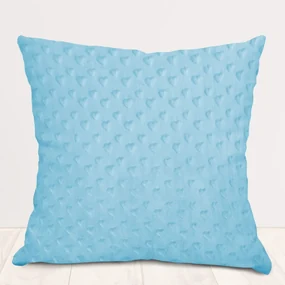 Biante Detská obliečka na vankúš Minky 3D srdiečka MKS-001 Ľadová modrá 60 x 60 cm