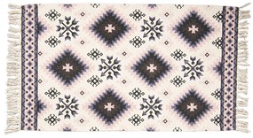 Bavlnený koberec so farebnými ornamentmi a strapcami - 70*120 cm
