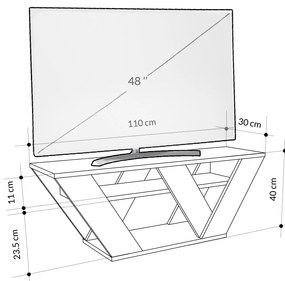 Televizní stolek Houseland Pipralla 110 cm dub přírodní