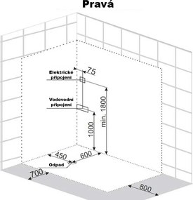 BPS-koupelny Hydromasážny box HYD-Victor 120 P, 120x85 pravý bez sauny