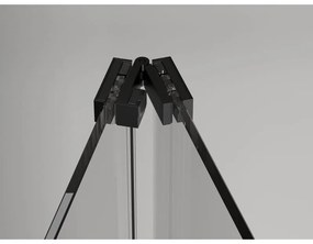 Mexen Exo, sprchovací kút so skladacími dverami 100 x 85 cm, 6mm číre sklo, čierny profil, 816-100-085-70-00