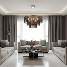 Toolight Toolight, závesné stropné svietidlo 62cm, 8xE14, APP1678-8CP, šedá, OSW-09313