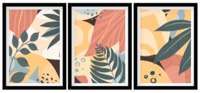 Gario Sada plagátov 4 ročné obdobia - 3 dielna Farba rámu: Rustikálna, Veľkosť: 99 x 45 cm