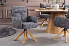 Otočná jedálenská stolička Big George sivá s pružinovým jadrom