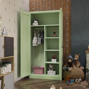 Uzamykateľná úložná skriňa DAWID, 900 x 1850 x 450 mm, Fresh Style: pastelovo zelená