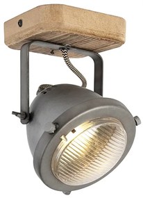 Priemyselné bodové svetlo oceľ s drevom naklápateľné - Emado