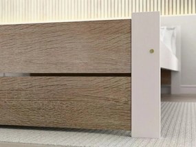 Posteľ IKAROS DOUBLE 80 x 200 cm, biela/dub sonoma Rošt: Bez roštu, Matrac: Bez matraca