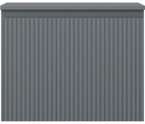 Mexen Rivel, kúpeľňová skrinka 60 cm s hornou doskou, 1 zásuvka, drážkovaná, grafitová matná, 91A20-06047-1-BFC66