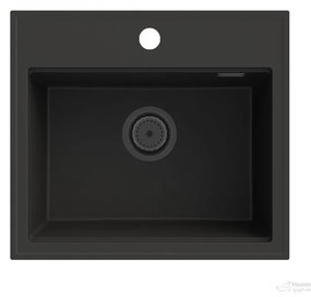 Gamma Modern 5055, 1-komorový granitový drez 560x500x210 mm, čierna, GMA-ZM-55-BK