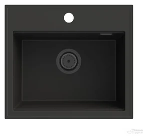Gamma Modern 5055, 1-komorový granitový drez 560x500x210 mm, čierna, GMA-ZM-55-BK