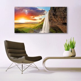 Obraz plexi Vodopád slnko krajina 120x60 cm