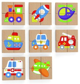 Viga Drevené magnetické puzzle Vozidlá